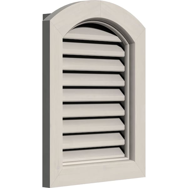 Arch Top Gable Vent, Functional, Western Red Cedar Gable Vent W/ Brick Mould Face Frame, 14W X 20H